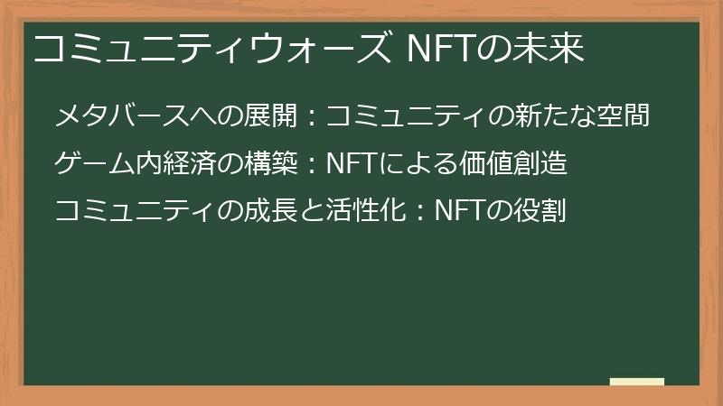 コミュニティウォーズ NFTの未来