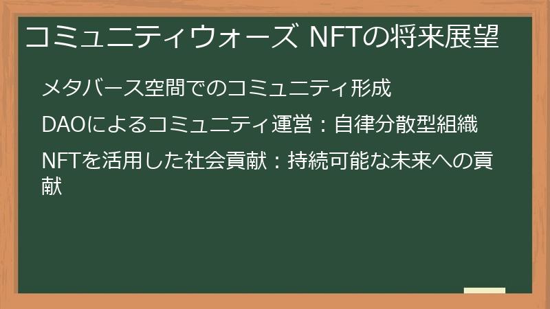 コミュニティウォーズ NFTの将来展望