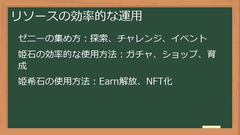 リソースの効率的な運用