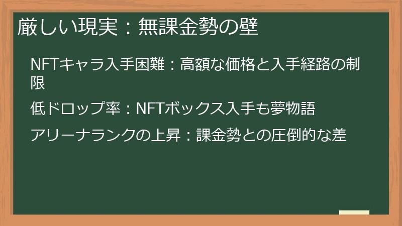 厳しい現実：無課金勢の壁