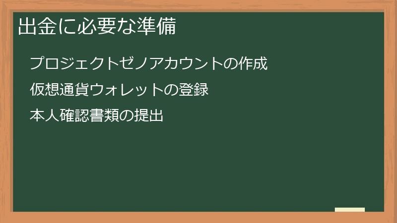 出金に必要な準備