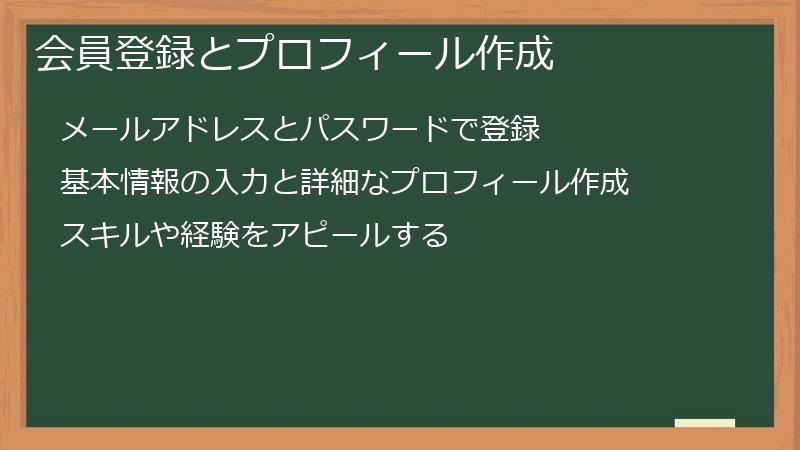 会員登録とプロフィール作成