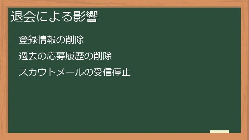 退会による影響