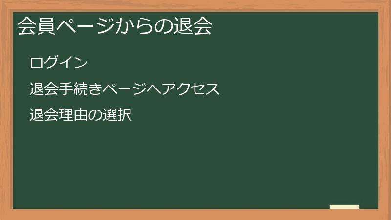 会員ページからの退会