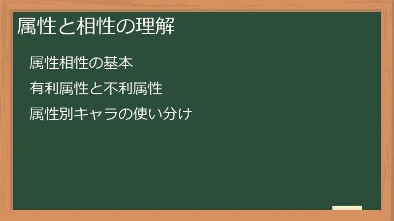 属性と相性の理解