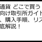 仮想通貨 どこで買う？初心者向け取引所ガイド：選び方、購入手順、リスクまで徹底解説！