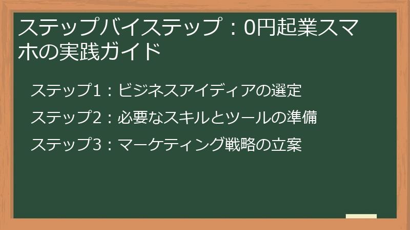 ステップバイステップ：0円起業スマホの実践ガイド