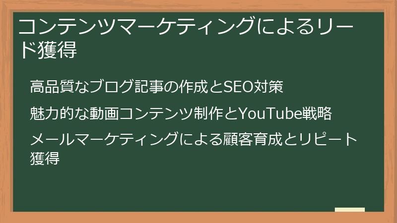 コンテンツマーケティングによるリード獲得