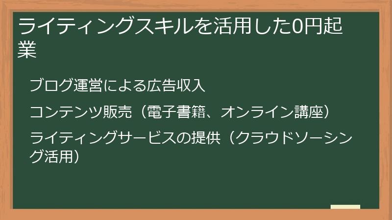 ライティングスキルを活用した0円起業