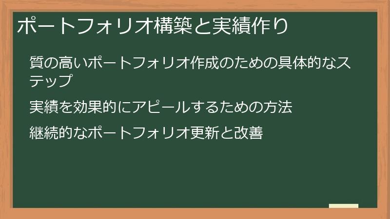 ポートフォリオ構築と実績作り