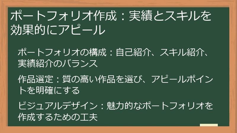 ポートフォリオ作成：実績とスキルを効果的にアピール