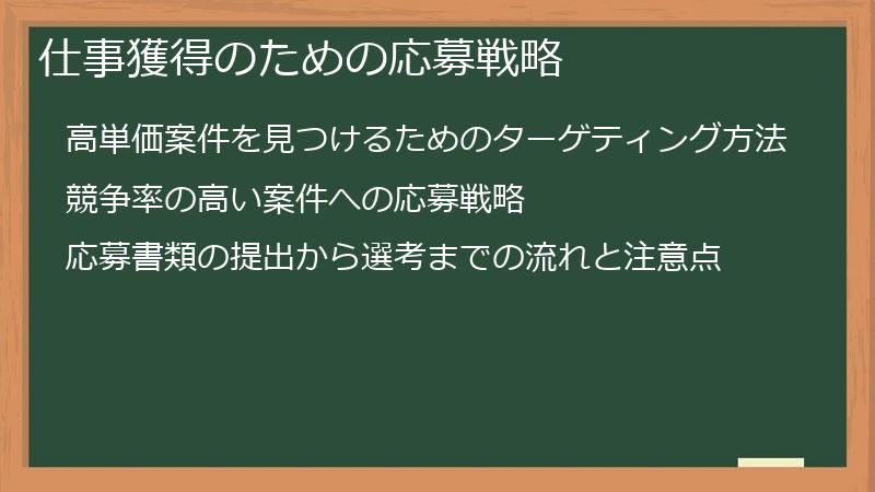 仕事獲得のための応募戦略