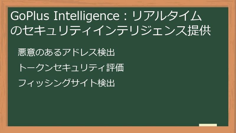 GoPlus Intelligence：リアルタイムのセキュリティインテリジェンス提供