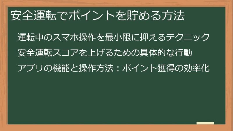 安全運転でポイントを貯める方法