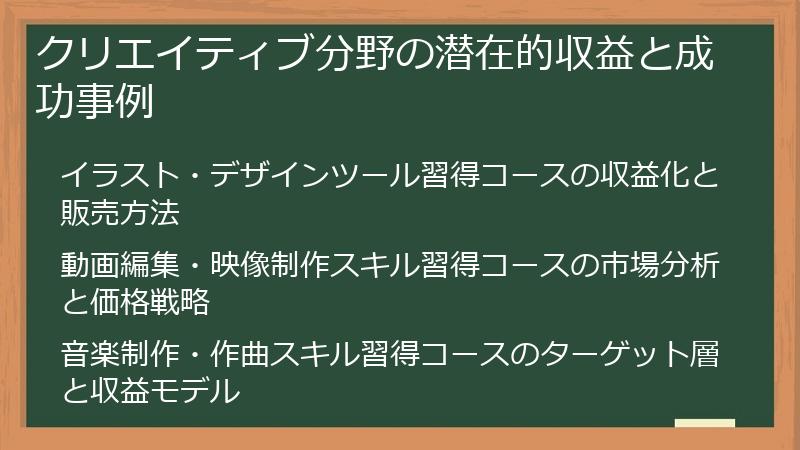 クリエイティブ分野の潜在的収益と成功事例