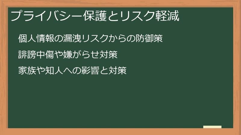 プライバシー保護とリスク軽減