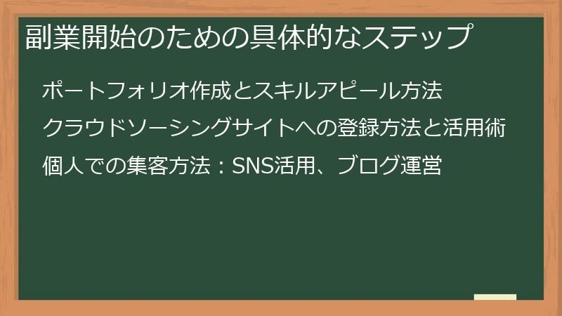 副業開始のための具体的なステップ