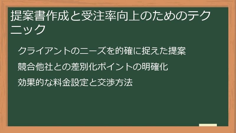 提案書作成と受注率向上のためのテクニック