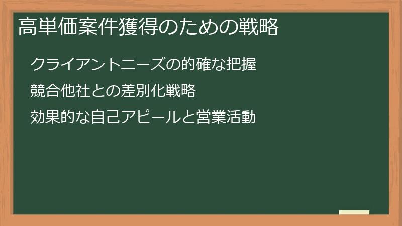 高単価案件獲得のための戦略