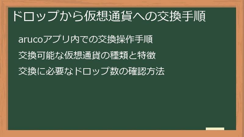 ドロップから仮想通貨への交換手順