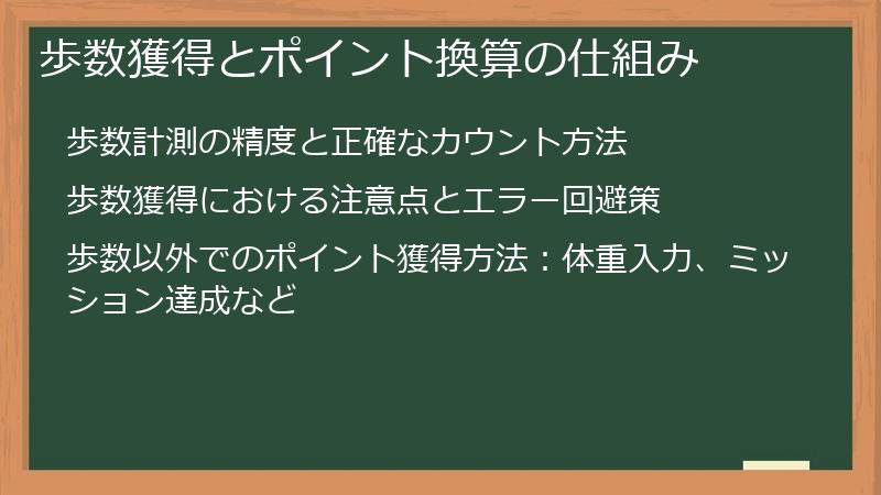 歩数獲得とポイント換算の仕組み