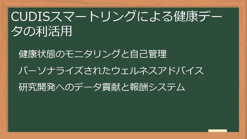 CUDISスマートリングによる健康データの利活用