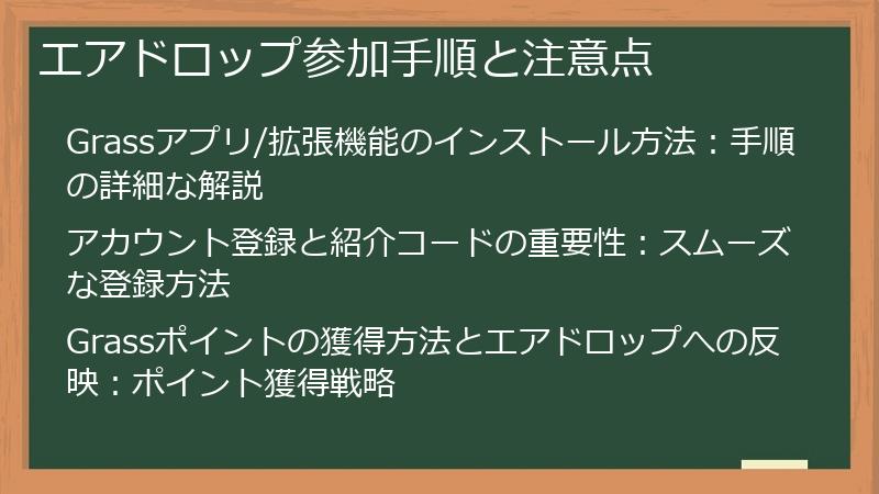 エアドロップ参加手順と注意点