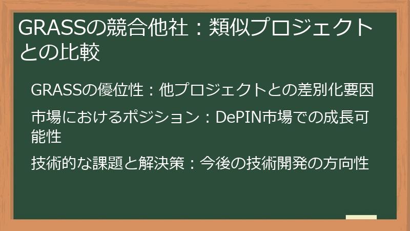 GRASSの競合他社：類似プロジェクトとの比較