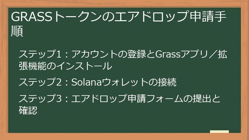 GRASSトークンのエアドロップ申請手順