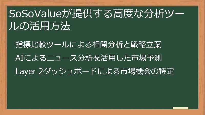 SoSoValueが提供する高度な分析ツールの活用方法