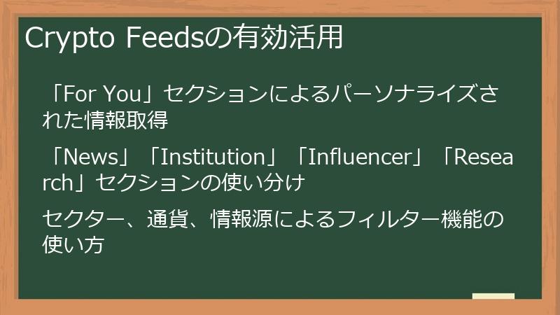 Crypto Feedsの有効活用