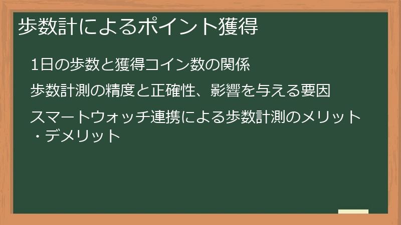 歩数計によるポイント獲得