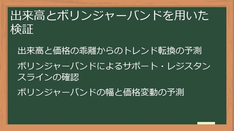 出来高とボリンジャーバンドを用いた検証