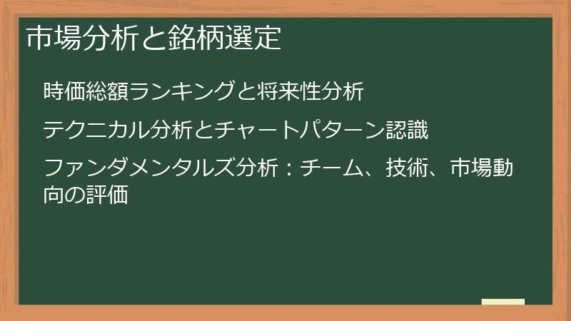 市場分析と銘柄選定