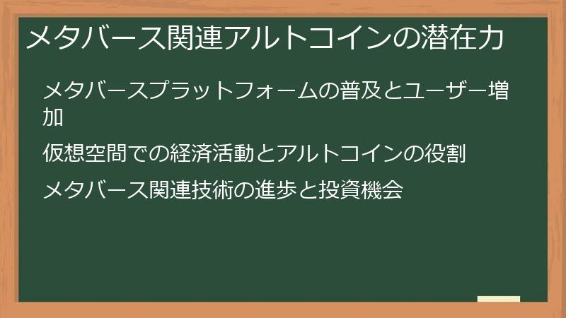 メタバース関連アルトコインの潜在力