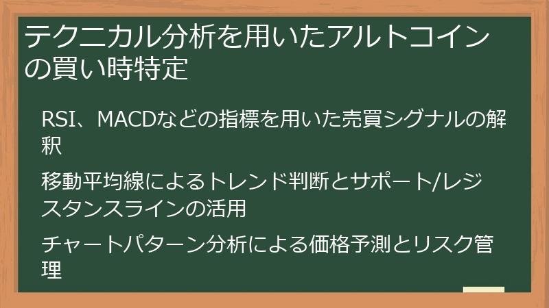 テクニカル分析を用いたアルトコインの買い時特定