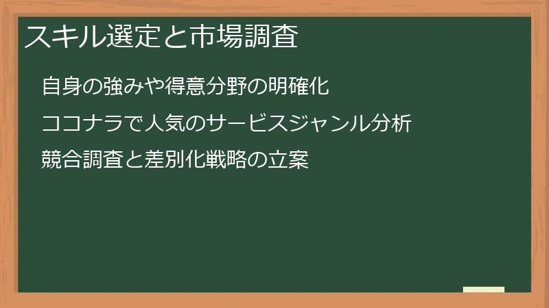 スキル選定と市場調査