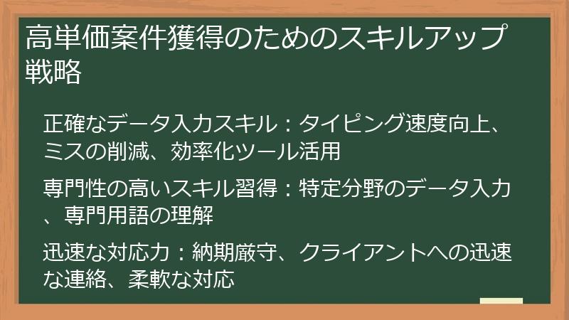 高単価案件獲得のためのスキルアップ戦略