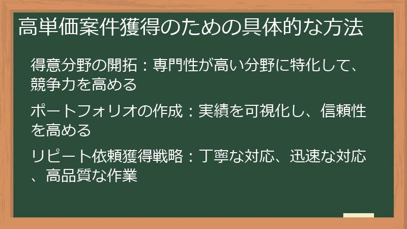 高単価案件獲得のための具体的な方法