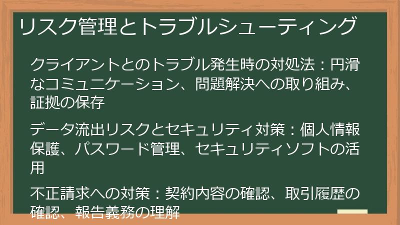 リスク管理とトラブルシューティング