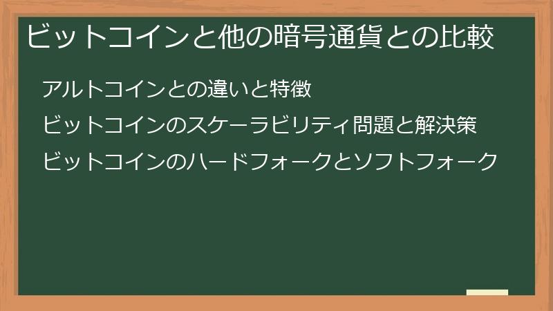 ビットコインと他の暗号通貨との比較