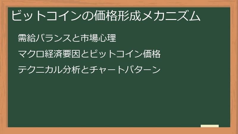 ビットコインの価格形成メカニズム