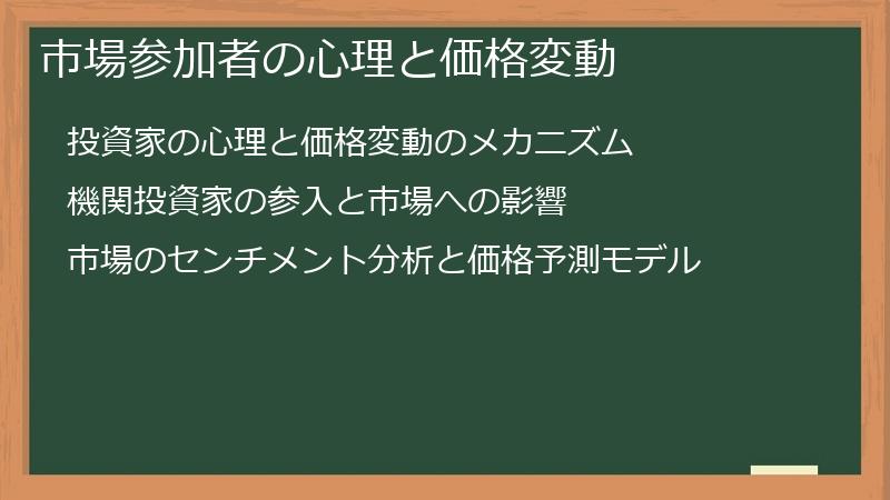 市場参加者の心理と価格変動
