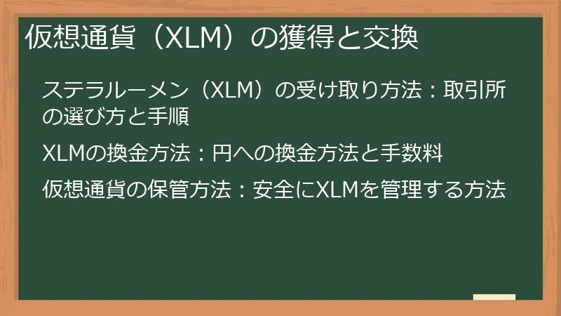 仮想通貨（XLM）の獲得と交換