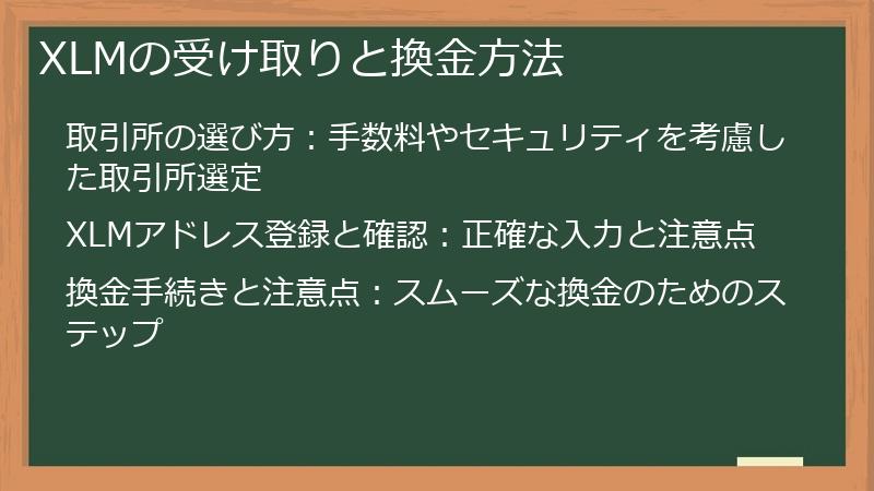 XLMの受け取りと換金方法