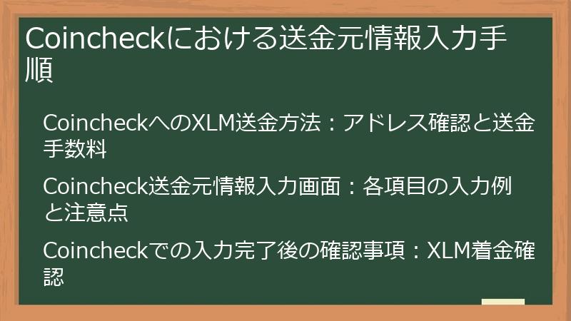 Coincheckにおける送金元情報入力手順