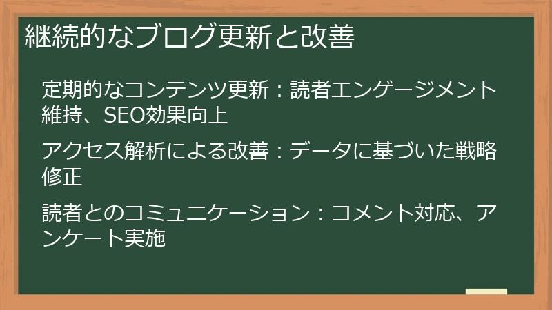 継続的なブログ更新と改善