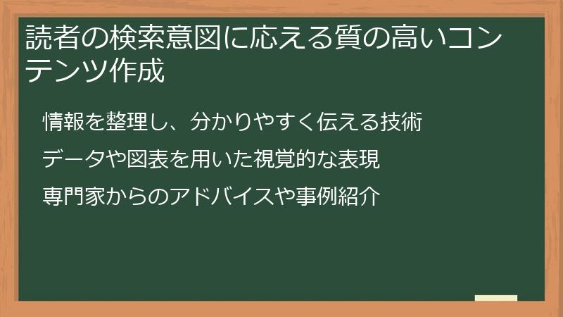 読者の検索意図に応える質の高いコンテンツ作成