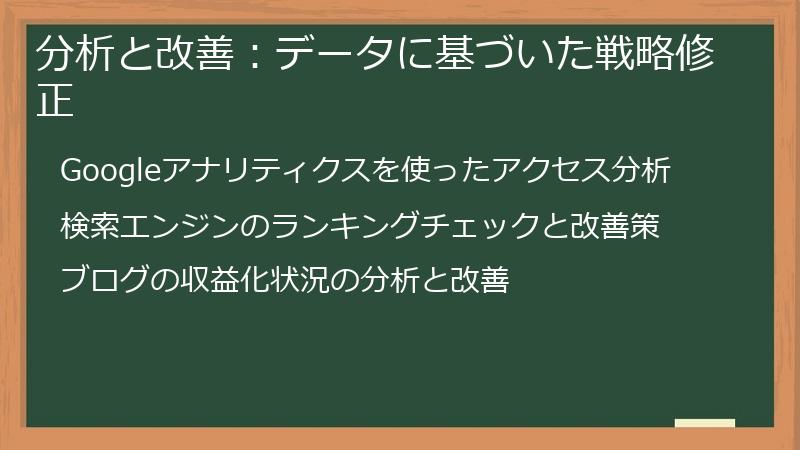 分析と改善：データに基づいた戦略修正