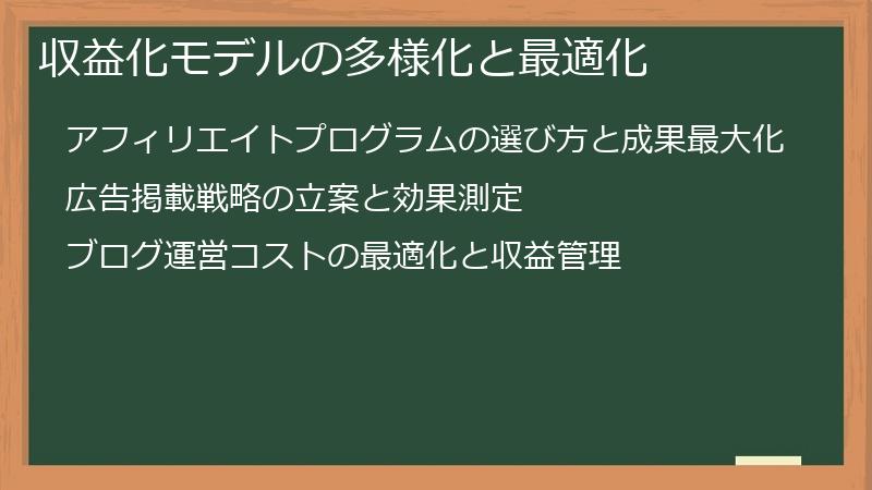 収益化モデルの多様化と最適化